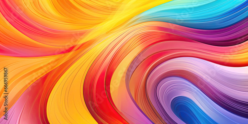 Flowing waves abstract in rainbow colors