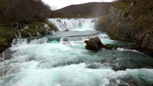 Majestic Strbacki Buk waterfall in the Una river, Bosnia and Herzegovina, April 2023 photo