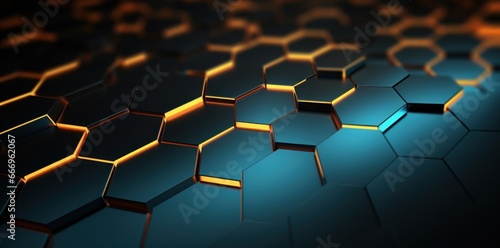 Hexagon Brilliance  Glowing Lights on Abstract Background for Business and Tech