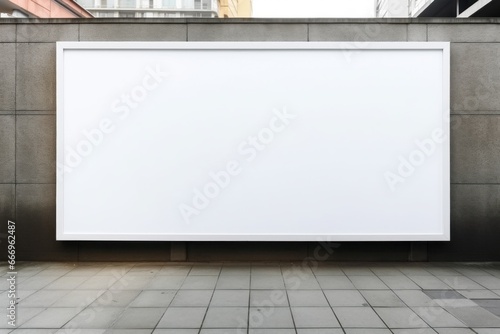 Town billboard, Mockup space for marketing, blank advertising. Generative AI © Natee Meepian