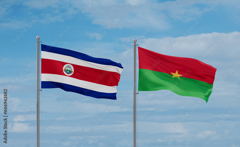 Burkina Faso and Costa Rico flags, country relationship concept Burkina Faso and Costa Rico flags, country relationship concept