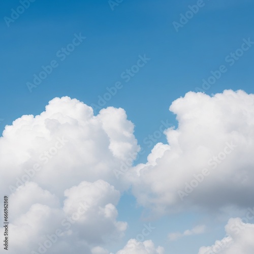 blue sky with white clouds generative Ai 