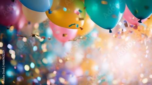 Fotografia A colorful confetti-filled balloon about to burst