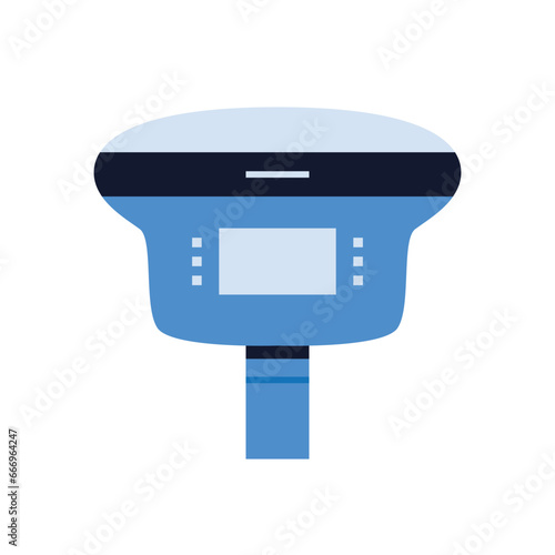 GNSS receivers flat icon. Engineering geodesy equipment. Vector