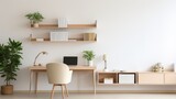A clean and organized office space with modern furniture