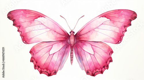 Pink watercolor butterfly design photo