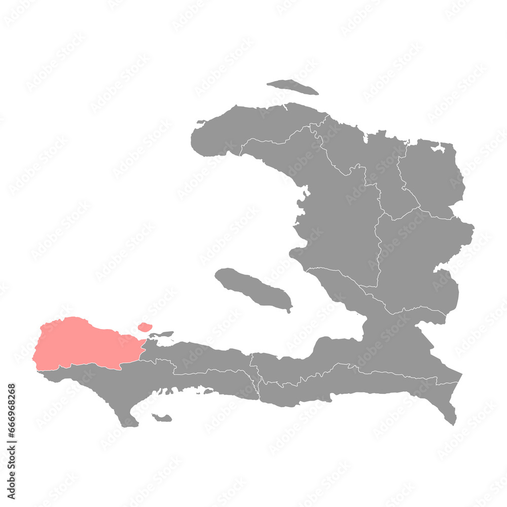 Fototapeta premium GrandAnse department map, administrative division of Haiti. Vector illustration.