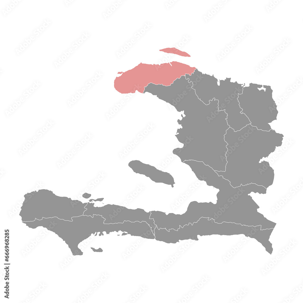 Fototapeta premium Nord Ouest department map, administrative division of Haiti. Vector illustration.