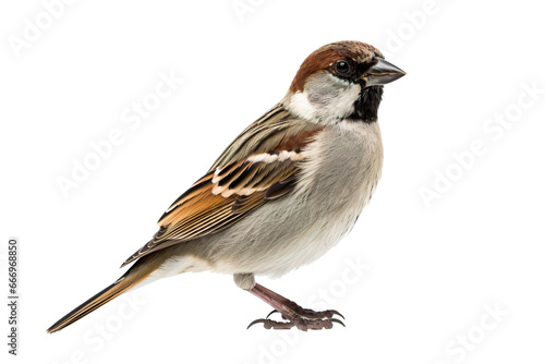 Sparrow full body white background isolated PNG