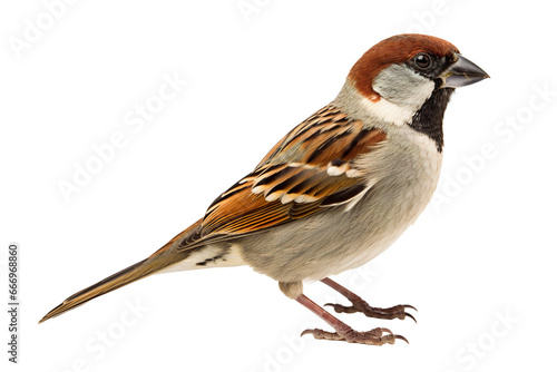 Sparrow full body white background isolated PNG © JetHuynh
