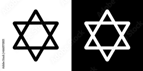 Star of David. Jewish symbol. David's star vector icon.