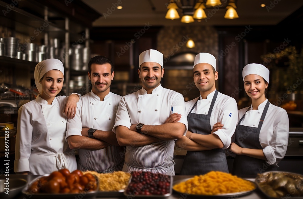 Dedicated Restaurant Cooking Team in Action at the Kitchen. Generative ai Dedicated Restaurant Cooking Team in Action at the Kitchen. Generative ai