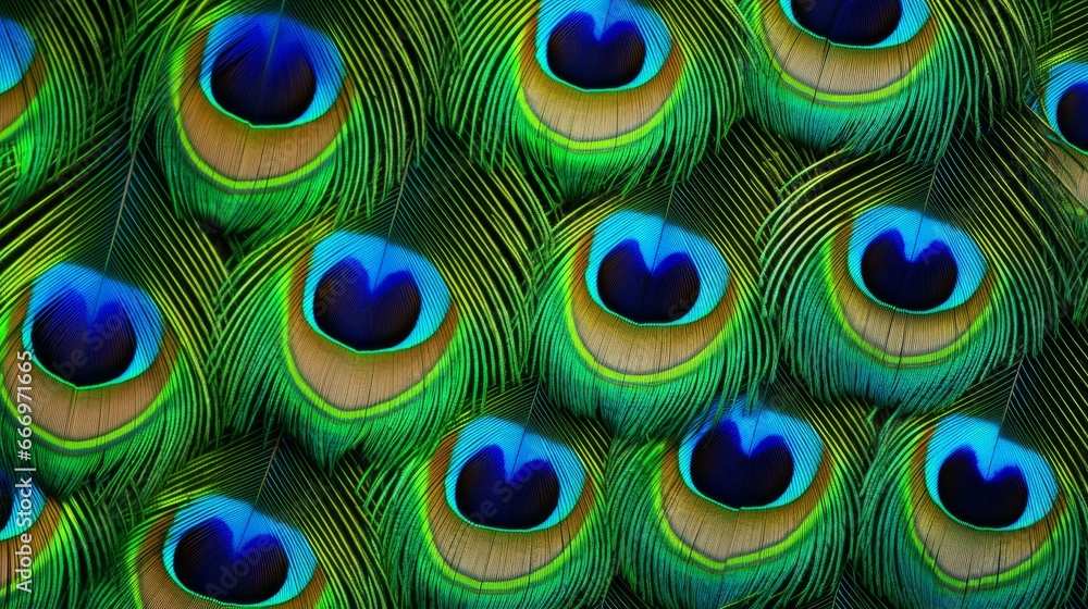 Obraz premium Hyperzoom into the detail of a peacock's feather
