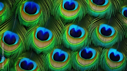 Hyperzoom into the detail of a peacock's feather photo