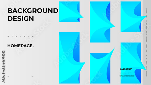 Abstract web page, homepage, landing page concept. Strict and discreet background. Type and polyhedral simple 3D shapes.	