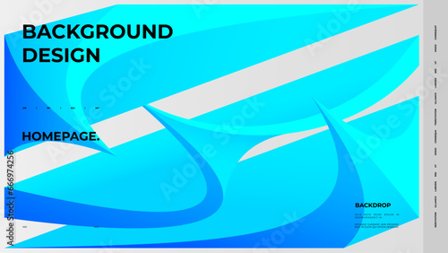 Abstract web page, homepage, landing page concept. Strict and discreet background. Type and polyhedral simple 3D shapes.	