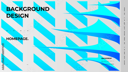 Abstract web page, homepage, landing page concept. Strict and discreet background. Type and polyhedral simple 3D shapes.	
