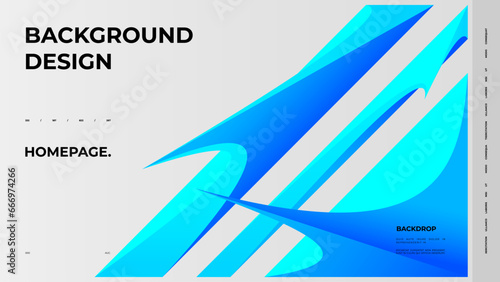 Abstract web page, homepage, landing page concept. Strict and discreet background. Type and polyhedral simple 3D shapes.	