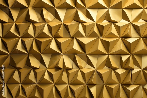 abstract 3d gold polygon backdrop for wall print