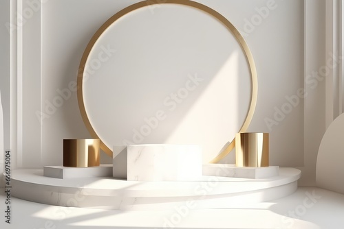 realistic empty podium platform photography for product advertisement © Align