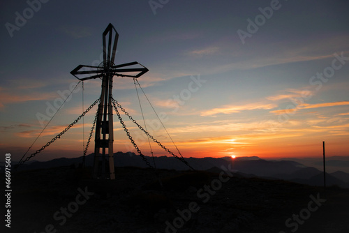 Summit cross sunrise