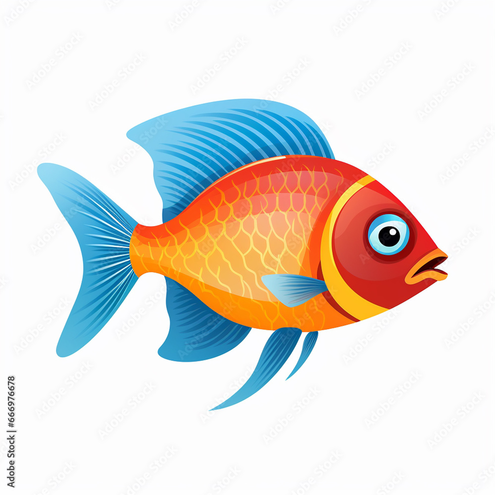 Vibrant colorful fish drawing