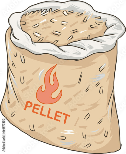 pellet bag isolated on white background. vector illustration