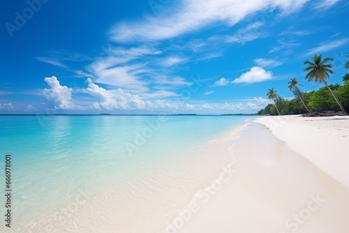 Dream scene, Beautiful white sand beach, the tropical sea , Summer view of nature