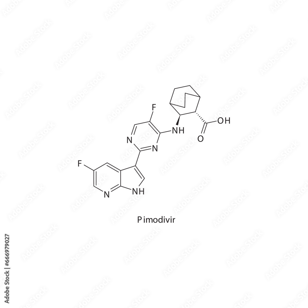 Pimodivir Flat Skeletal Molecular Structure Anti Influenza Antiviral 