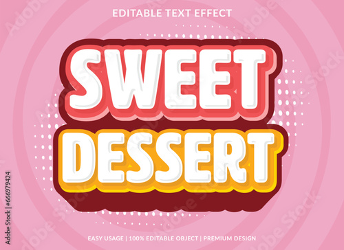 sweet dessert editable text effect template use for business brand and logo