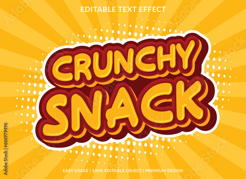 crunchy snack editable text effect template use for business brand and logo