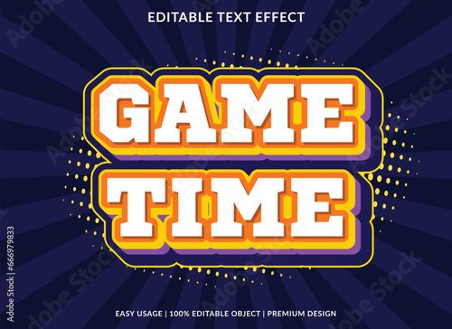 game time editable text effect template use for business brand and logo