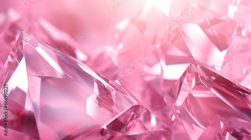 A crystalline crystal pink background with a faceted glow