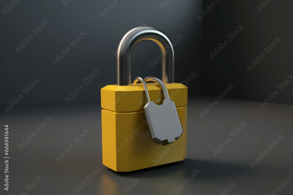 Yellow padlock isolated on background. Safe solid security lock protect. Generate Ai Yellow padlock isolated on background. Safe solid security lock protect. Generate Ai