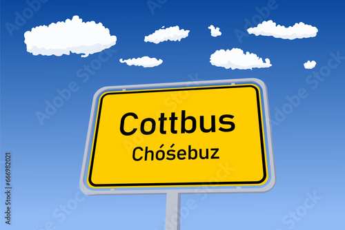 Cottbus city sign in Germany photo