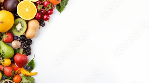 A border of fresh fruits and vegetables
