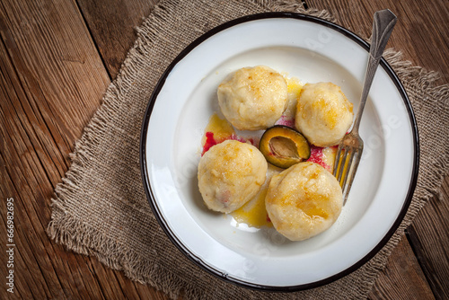 Canvas Print Sweet plum dumplings.