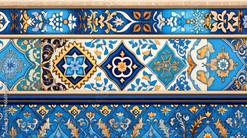 A border of exotic Moroccan tiles and patterns