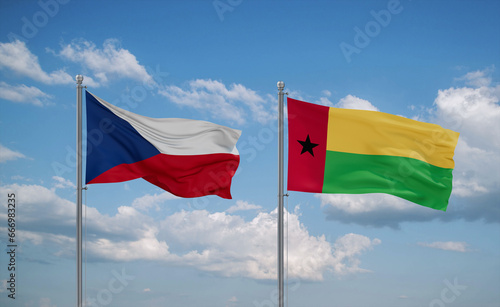 Guinea-Bissau and Czech flags  country relationship concept