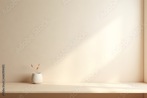 A minimalist beige scene
