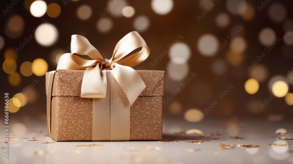 Gift box with a festive bow for joyful occasions Gift box with a festive bow for joyful occasions