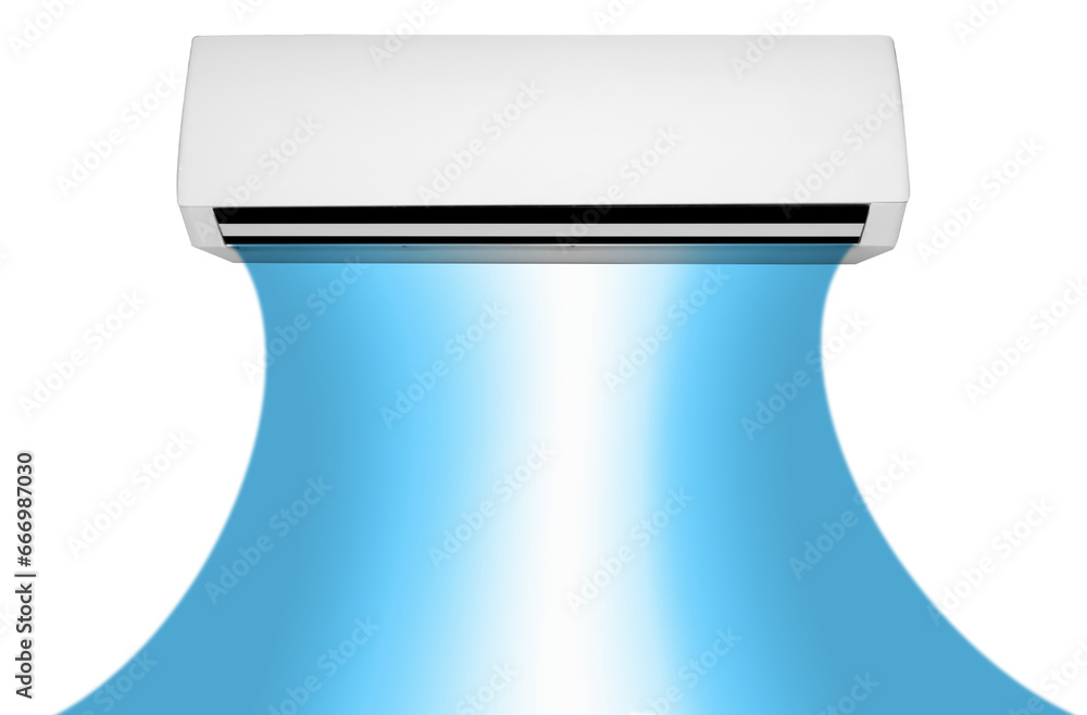 Blank Air conditioner with cold white breeze coming out in transparent background Blank Air conditioner with cold white breeze coming out in transparent background