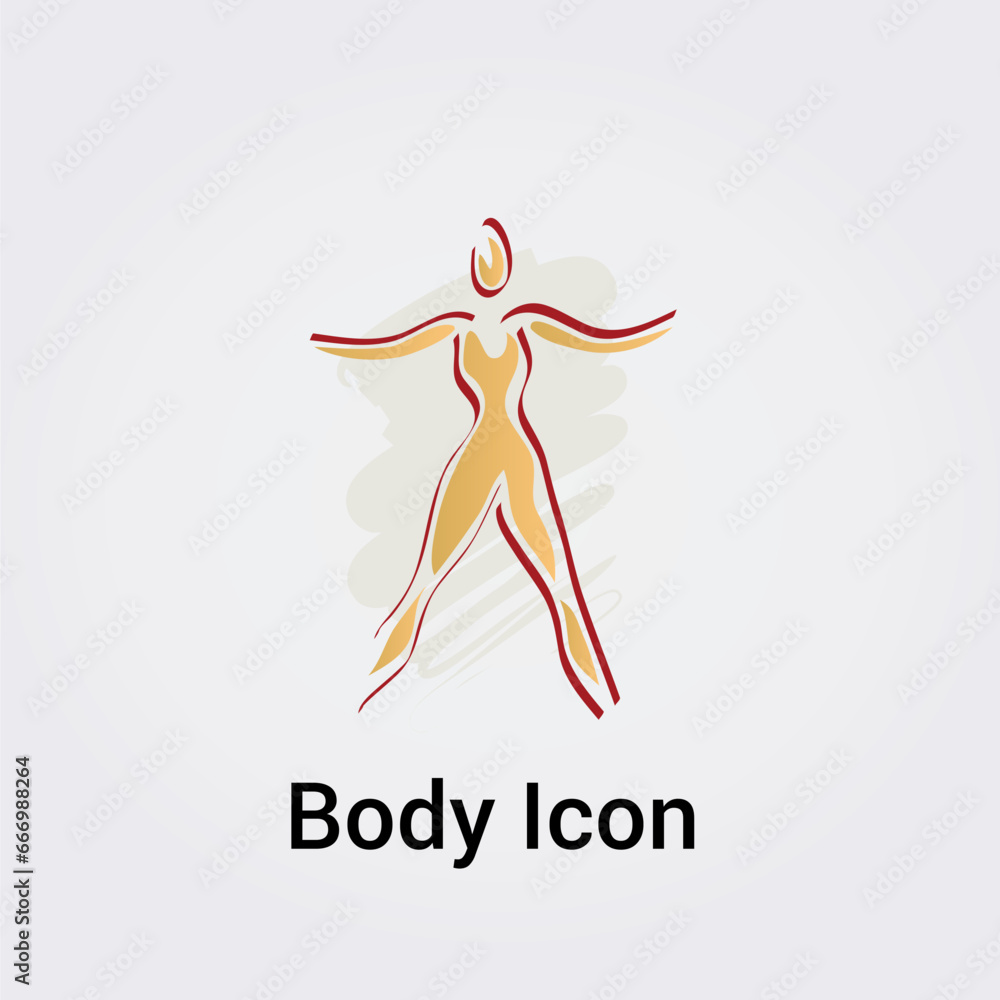 Obraz premium Illustration Corps Féminin Femme silhouette isolée Icône Illustration Couleurs graphique Symbole Nature, Sports et Fitness, Logo pour entreprise