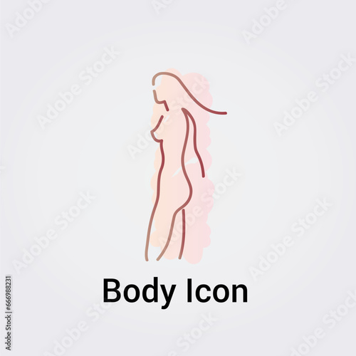 Illustration Corps Féminin Femme silhouette isolée Icône Illustration Couleurs graphique Symbole Nature, Sports et Fitness, Logo pour entreprise
