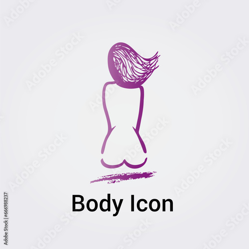 Illustration Corps Féminin Femme silhouette isolée Icône Illustration Couleurs graphique Symbole Nature, Sports et Fitness, Logo pour entreprise