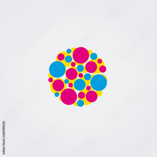 Icône abstraite Logo Design Variation Communications  Dialogue Réseau Couleurs Primaires Vecteur