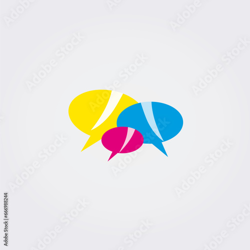 Icône abstraite Logo Design Variation Communications  Dialogue Réseau Couleurs Primaires Vecteur