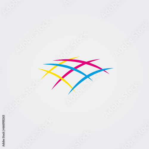 Icône abstraite Logo Design Variation Communications  Dialogue Réseau Couleurs Primaires Vecteur