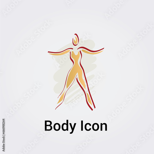 Illustration Corps Féminin Femme silhouette isolée Icône Illustration Couleurs graphique Symbole Nature, Sports et Fitness, Logo pour entreprise