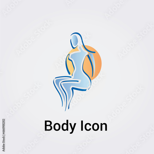 Illustration Corps Féminin Femme silhouette isolée Icône Illustration Couleurs graphique Symbole Nature, Sports et Fitness, Logo pour entreprise